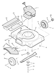 Mower Housing Assembly Diagram and Parts List for 20221X19A 1996 Briggs and Stratton Lawn Mower